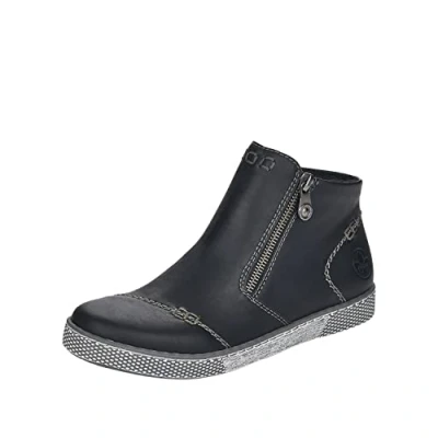 Afbeelding van Rieker Sneakers hoog, Dames, Maat: 37, Schwarz Textiel/ synthetisch