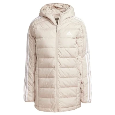 Afbeelding van adidas Sportswear Essentials 3 Stripes Light Donsparka met Capuchon Dames Beige XS