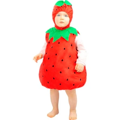 Afbeelding van FUNIDELIA Aarbeien kostuum voor baby Maat: 81 92 cm Rood