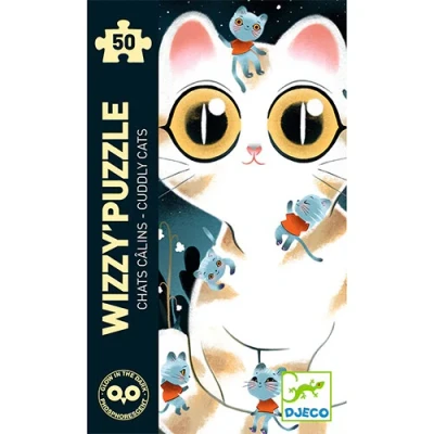 Afbeelding van Djeco puzzel glow in the dark knuffelige kat 50st