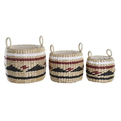 Afbeelding van Basket spelset DKD Home Decor Natuurlijke Vezel (30 x 30 25 cm)