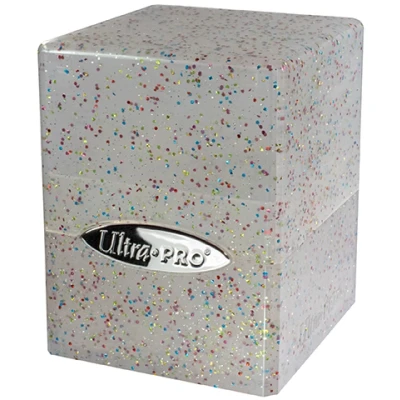 Afbeelding van Deckbox Satin Cube Clear with Rainbow Glitter