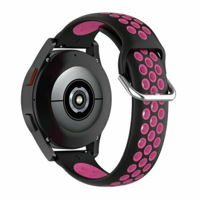 Afbeelding van Garmin Venu 2 &amp; 3 Siliconen sportbandje met gesp Zwart + roze