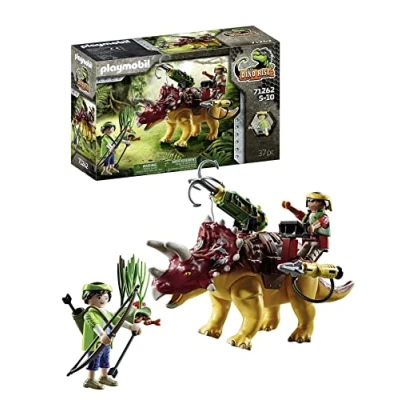 Afbeelding van PLAYMOBIL Dino Rise 71262 Triceratops, dinosaurus met afneembaar pantser, groot verstelbaar kanon enterhaak, speelgoed voor kinderen vanaf 5 jaar