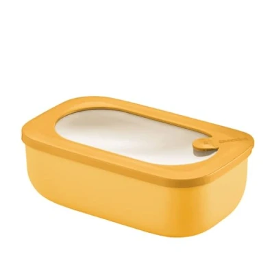 Afbeelding van Guzzini Kitchen Active Design, STORE&amp;MORE BIO, Rechthoekige Hermetic Container voor Koelkast/diepvries/Magnetron Mangogeel, 20 x12 x h7cm 900 ml 171001236