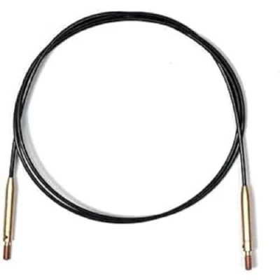 Afbeelding van KnitPro Roestvrij Staal Zwart/Goud 360 Zwenk Verwisselbare Kabel voor 60cm Naald met Eindkappen en Sleutel 1 Set
