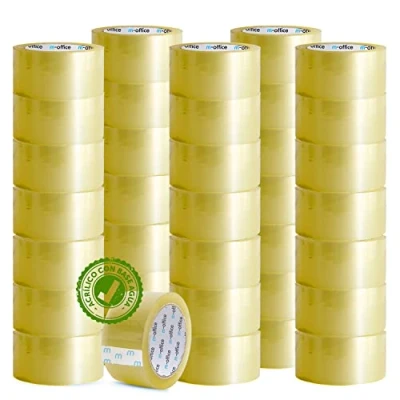 Afbeelding van m office Cinta Adhesiva Transparente, de Embalar para Embalaje Cajas, Envíos, Mudanzas y Manualidades, Precinto Transparente Seguro Resistente (48mmx66m, x36)