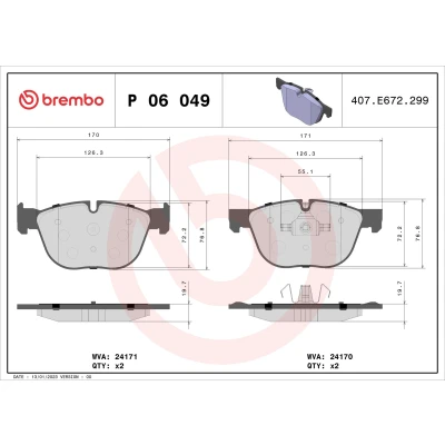 Afbeelding van Brembo Remblokset P 06 049X