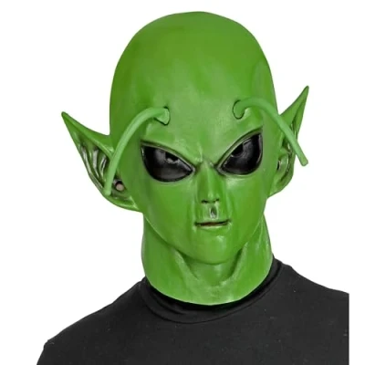 Afbeelding van Widmann Alien Kostuum Masker Science Fiction Groen Carnavalskleding Verkleedkleding