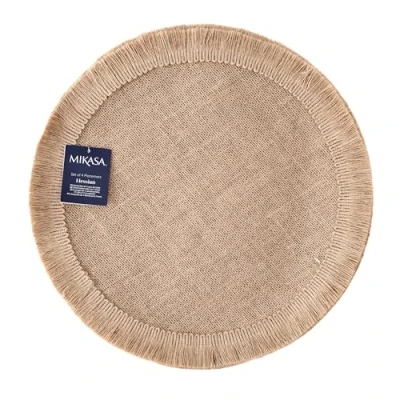 Afbeelding van Mikasa Placemats, Set van 4 Stuks, Rond, Jutte, Geweven, 38 CM, Naturel