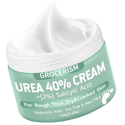 Afbeelding van Ureum voetcrème 40 procent 150 g met 2% salicylzuur, hyaluronzuur, tea tree en aloë vera voor diep vocht, eeltverwijderaar verzachten