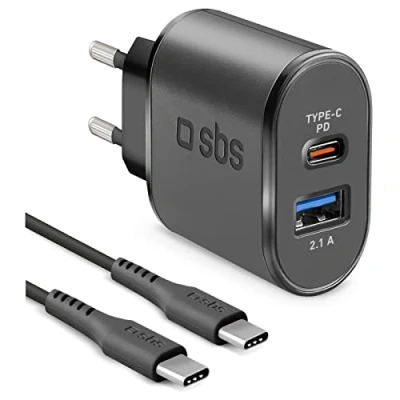 Afbeelding van SBS PD Reiselader inkl. USB C Kabel (18 W), lader, Zwart