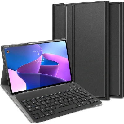 Afbeelding van Cazy Lenovo Tab P12 Pro hoes AZERTY toetsenbord Zwart