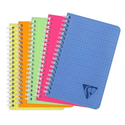 Afbeelding van Clairefontaine 328535C Linicolor Fresh collectie Spiraal Notitieboek 11x17cm 100 Pagina&#039;s Kleine Vierkante Ruitjes Wit Papier 90g Transparante Polypropyleen cover Willekeurige Kleur