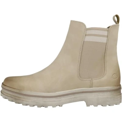 Afbeelding van Dockers by Gerli Enkellaarsjes met plateauzool, Dames, Maat: 37, Sand 450 Imitatieleer/ textiel