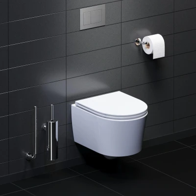 Afbeelding van Clou InBe 1 Wandtoilet 48cm Incl Zitting Met Deksel Soft Closing En Quick Release Systeem Glanzend Wit Keramiek 36.5x48x38.1cm