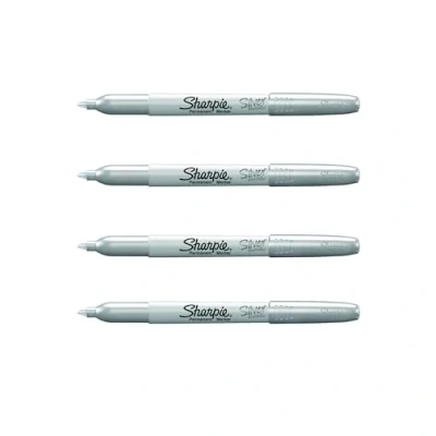 Afbeelding van Sharpie permanente Marker Metallic Zilver Pack 4 stuks