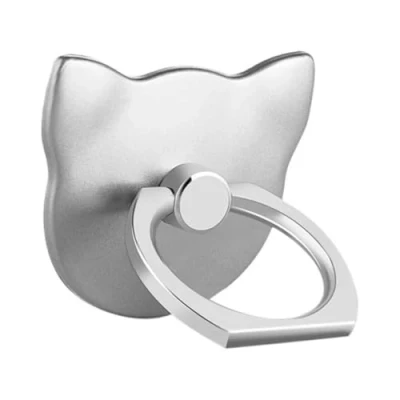 Afbeelding van MuStone Telefoonhouder, mobiele telefoon vinger ringhouder, universele smartphone beugel kat ring grip standaard voor iphone XS X 8 7 6 6S 5 5C 5S, Samsung Galaxy S9 S8 S7Edge S7 S6 Note 5, tablet (zilver)