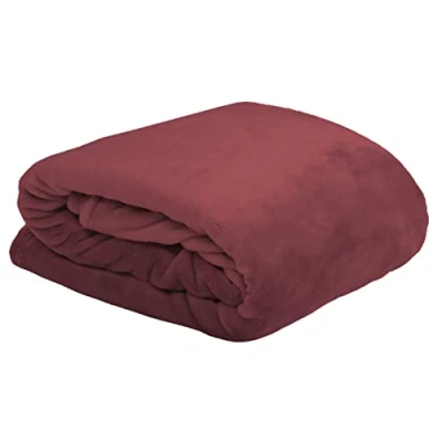Afbeelding van Stof Textiles Plaid/bankdeken Maribelle aubergine 130 x 160 cm polyester fleece 1 persoons