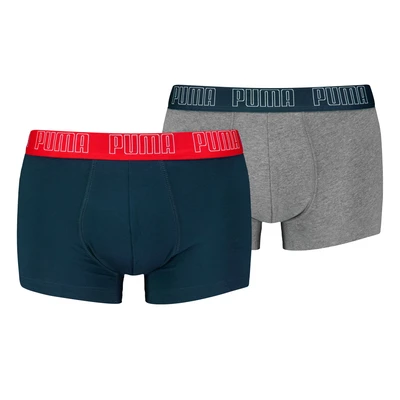 Afbeelding van Puma Herenslips 2P Men Everyday Trunks Marine/Grijs katoen Small Heren