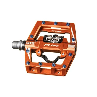 Afbeelding van Funn Mamba S MTB Clipless pedalen, enkelzijdige clip mountainbike compatibel met SPD schoenplaatjes, 9/16 inch CrMo as fietspedalen voor MTB/BMX/Gravel Cycling (oranje)