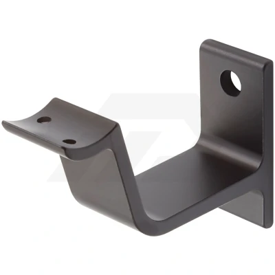 Afbeelding van Trapleuning houder zwart hol profiel, bout montage, mat 76 mm