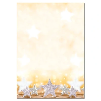 Afbeelding van !Kerstpapier Sigel A4 90grs goud met zilveren ster 100 vel