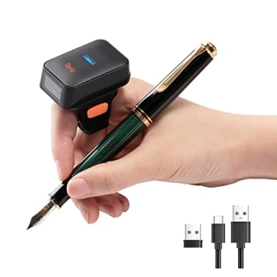 Afbeelding van Tera Pro serie Mini CMOS ringbarcodescanner 1D 2D QR barcodescanner draadloos Bluetooth en 2.4G USB 2.0 draagbaar HW0010