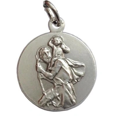 Afbeelding van Medaille Heilige Christoffel, patroonheilige van automobilisten, Messing, Geen edelsteen