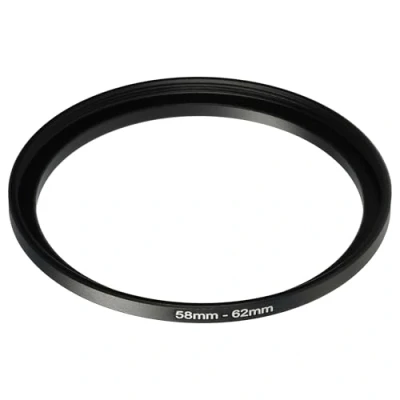 Afbeelding van vhbw Step Up ring adapter van 58 mm naar 62 voor cameralens filteradapter, metaal, zwart
