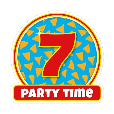 Afbeelding van Deurbord 7 jaar party 50cm