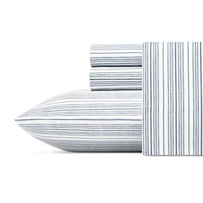 Afbeelding van Nautica Twin Lakens, katoenen percal beddengoed set, Coastal Home Decor, slaapzaal Essentials (Beaux Stripe Navy, Twin)