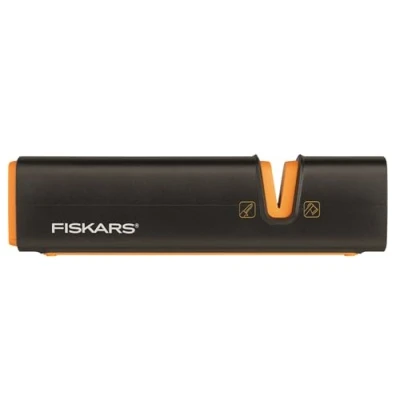 Afbeelding van Fiskars Bijl en messenslijper, keramische slijpsteen, behuizing van glasvezelversterkte kunststof, zwart/oranje, Xsharp, 1000601