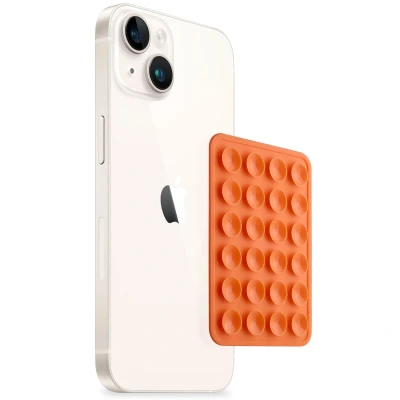 Afbeelding van Selencia 2 Pack Telefoonhouder zuignap Oranje / Orange Siliconen En TPU (zacht)