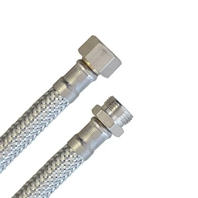 Afbeelding van H2O Flex® Pantserslang 3/8 inch wartelmoer x buitendraad, IG/AG flexibele slang DN8 verbindingsslang voor armatuur, sanitaire met drinkwatertoelating 300 mm