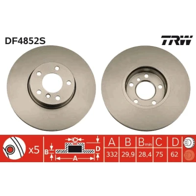 Afbeelding van Trw Remschijf DF4852S