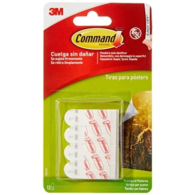 Afbeelding van Command 17024 Mini posterstrepen, wit, standaard, 12 stuks