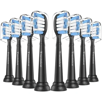 Afbeelding van Trustnice vervangende opzetborstels compatibel met Philips Sonicare tandenborstel, geschikt voor HealthyWhite, EasyClean, FlexCare, 8 stuks (Zwart, 1 count (Pack of 8))