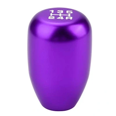 Afbeelding van Gorgeri 5 versnellingspookknop voor auto, handmatige pookknop Stick Head Shifter Lever met 3 adapters 8/10/12 mm(Purper)