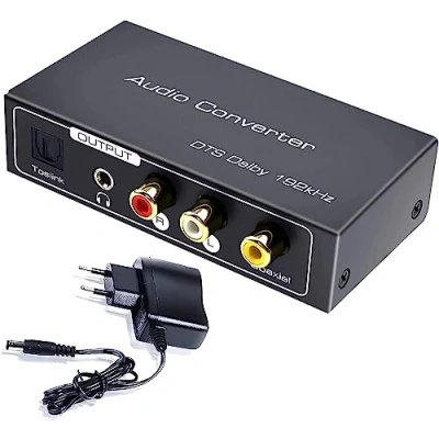 Afbeelding van AMANKA ARC Audio Extractor 192K, Toslink/Optische Digitale Coaxiale HDMI naar SPDIF Optische RCA L/R Stereo 3,5 mm Jack Uitgang DAC Adapter Converter voor PS4 TV DVD Blu ray