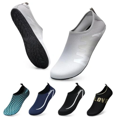 Afbeelding van Waterschoenen Duikschoenen Badschoenen Dame Heren Antislip Superlicht Snel Drogen Surfen Strand Zwembad Uniseks（Grau 44/45）