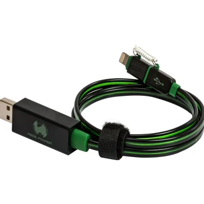 Afbeelding van RealPower USB kabel 2.0 A stekker, Apple Lightning stekker 0.75 m Groen Met LED 185962