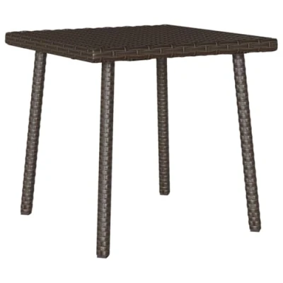 Afbeelding van Tuin salontafel rechthoekig 40x40x37 cm poly rattan bruin