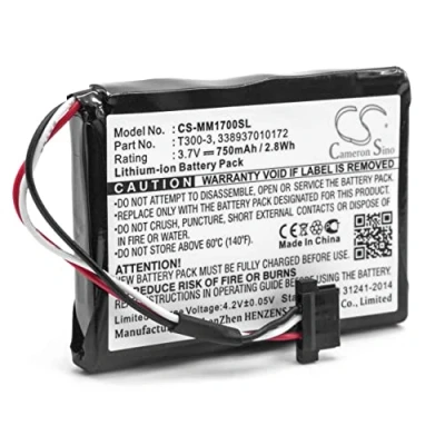 Afbeelding van vhbw Batterij vervangt Magellan 338937010172, T300 3 voor GPS Navi (750mAh, 3.7V, Li Ion)