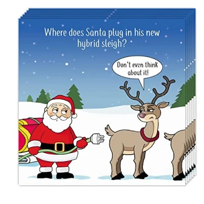Afbeelding van Twizler grappige kerstkaarten Pack van 6 hybride slee ontwerp multipack pak vrolijk