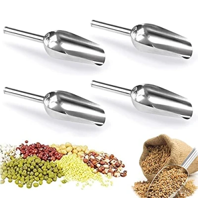 Afbeelding van 4 stuks keuken meel Scooper, ijs Scooper roestvrij staal, multifunctionele voedsel Scoop, Utility Scoop voor keuken/bar/tuin/supermarkt, meel, ijs, voedsel, kristalsuiker, bonen