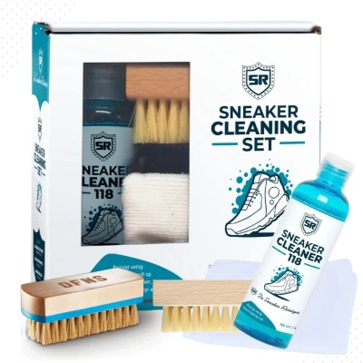 Afbeelding van De Sneaker Reiniger Cleaner Premium Set (4 in 1) Schoenverzorging Complete Schoonmaak incl. borstel voor schoenen (alle materialen, suede, leer, stof, mesh)