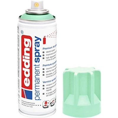 Afbeelding van edding 5200 Permanent Spray neo mint mat 200 ml acryllak voor het lakken en decoreren van glas, metaal, hout, keramiek, kunststof, canvas lakspray, acrylspray, verfspray
