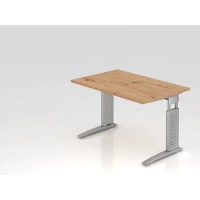 Afbeelding van UNDA 12 S Bureau 120x80 Tafelhoogte I In hoogte verstelbaar Essen Eik/Zilver