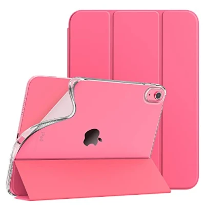 Afbeelding van TiMOVO Hoes compatibel met iPad 10e generatie 10,9 inch 2022, drievoudig gevouwen PU lederen beschermhoes zachte TPU achterkant, automatische slaap/wakker case voor 10, watermeloenrood